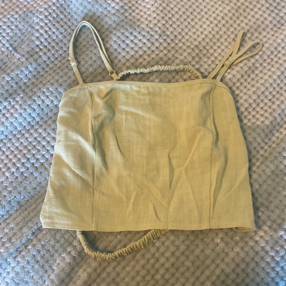 green pacsun open back tank top